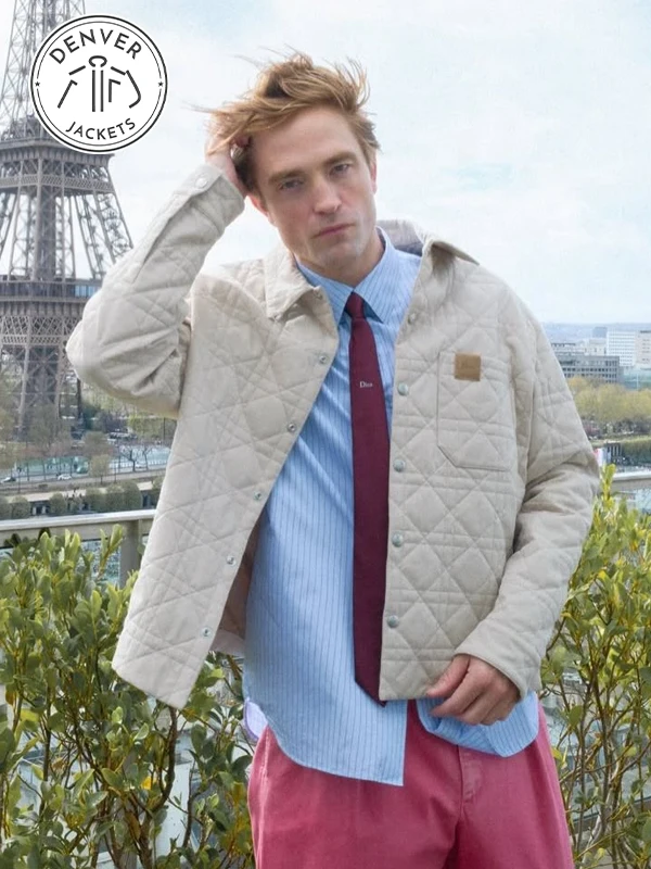 Robert Pattinson Dior Cannage Jacket Beige