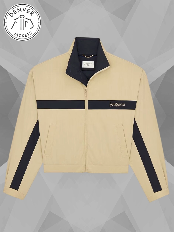 Saint Laurent Beige Stand-Collar Jacket