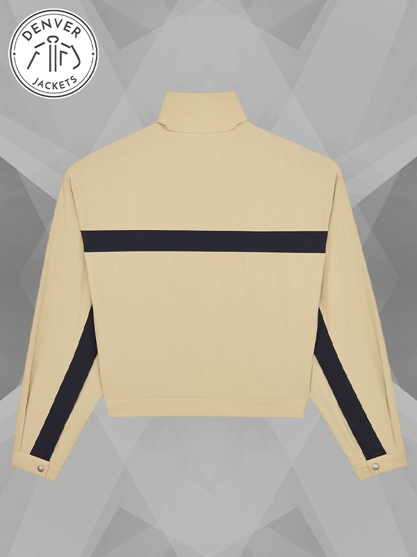 Saint Laurent Stand-Collar Jacket Beige