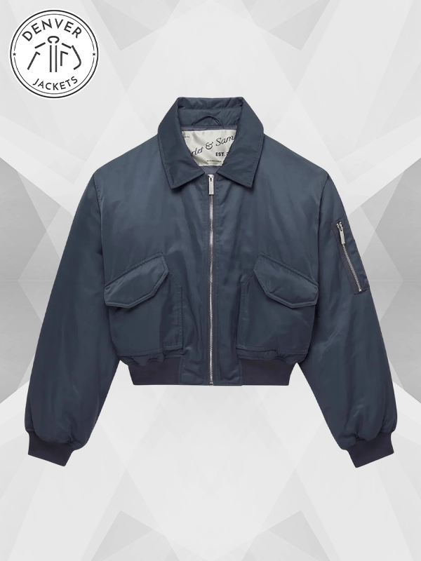 Scarlet And Sam Grey Bomber Jacket
