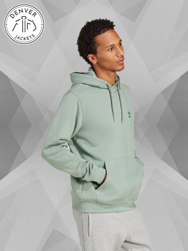 Silver Green Trefoil Essentials Hoodie