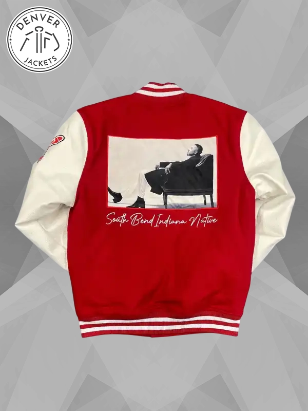 Snoop Dogg Death Row October London Varsity Jacket Red and White