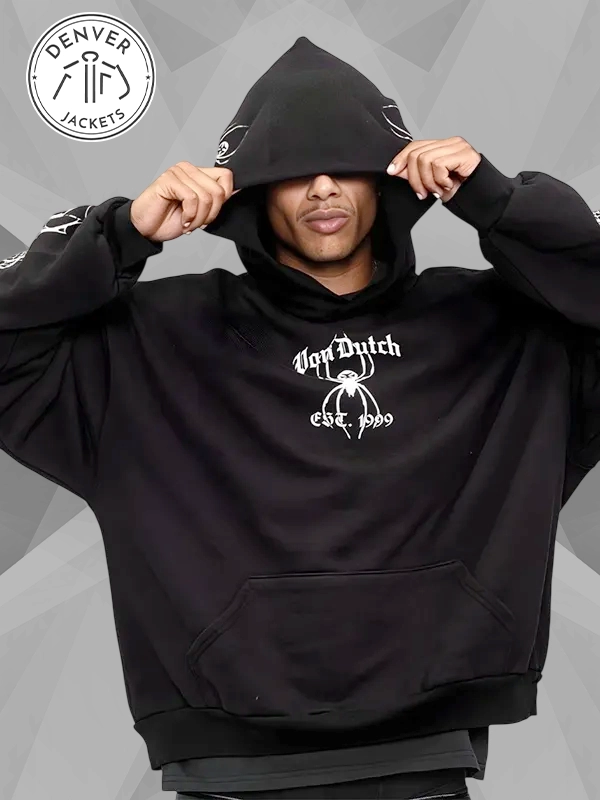 Spider Crest Pullover Black Hoodie