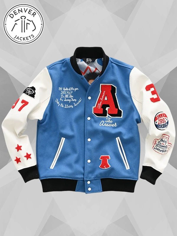 Stephen Curry Allen Iverson The Answer Varsity Jacket Blue