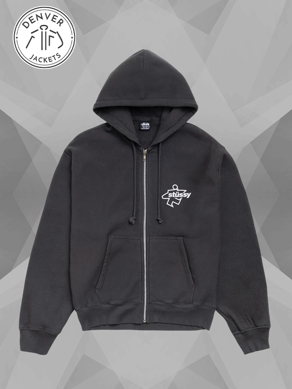 Stussy Surf Size Zip Black Hoodie