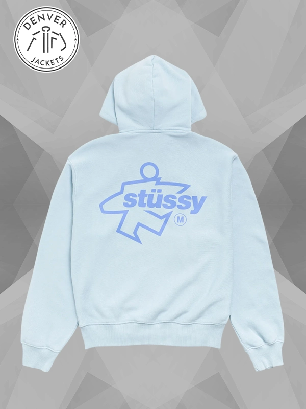 Stussy Surf Size Zip Hoodie Sky Blue