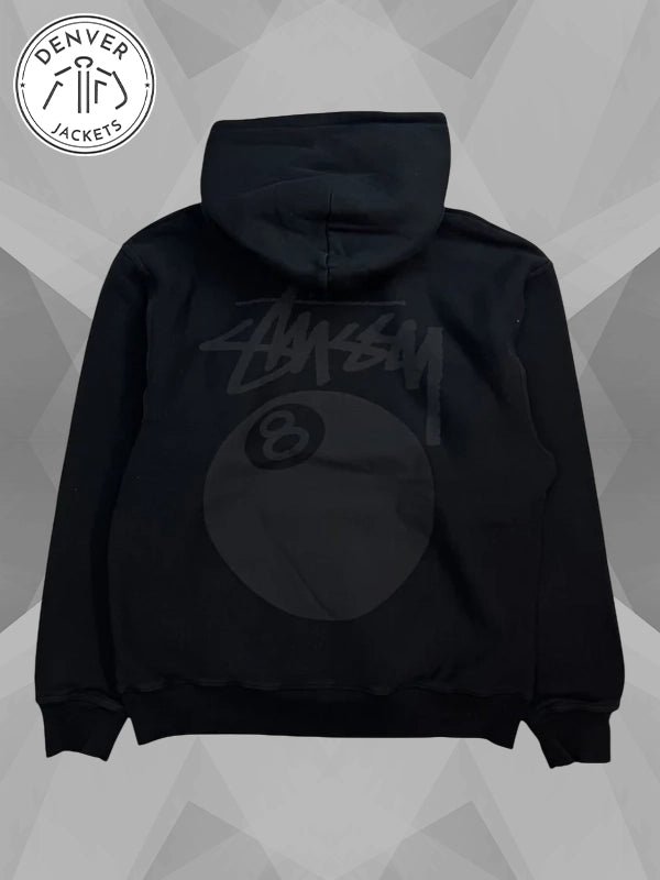 Stussy 8 Ball Pigment Dyed Black Sweatshirt