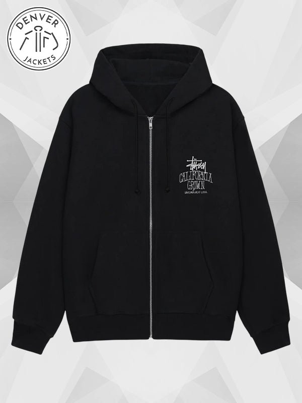 Stussy Cali Grown Zip Hoodie Black