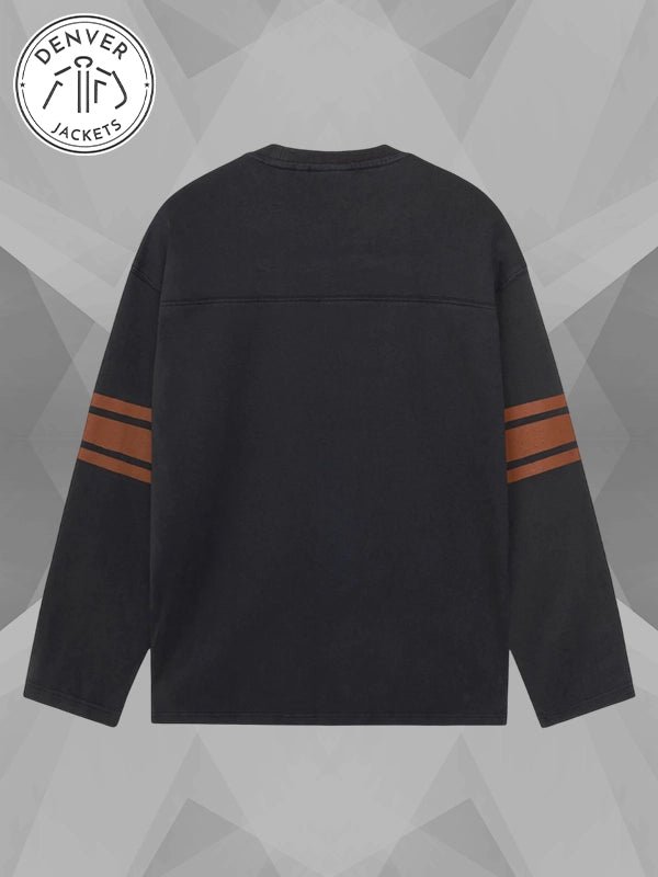 Stussy Football Crew Sweatshirt In Black