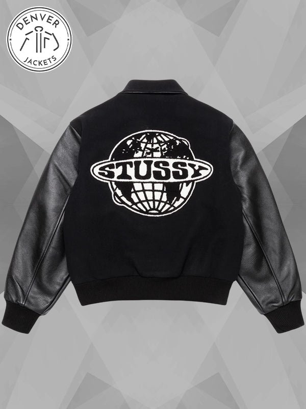 Stussy Globe Varsity Jacket Black