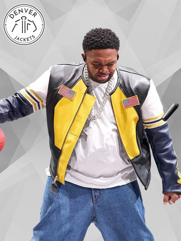 Super Bowl LIX Halftime Show Mustard Leather Jacket