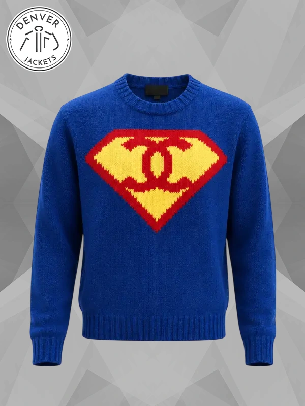 Superman Chanel Sweater Blue