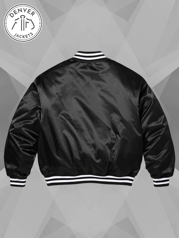 Supreme Champion Black Satin Varsity Jacket