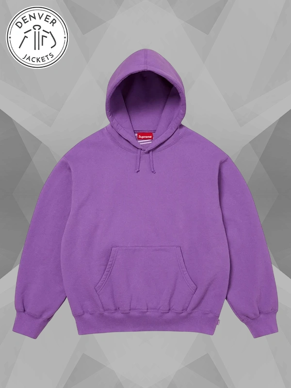 Supreme Satin Applique Purple Hoodie