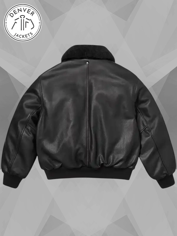 Supreme Schott Shearling Collar Black Jacket