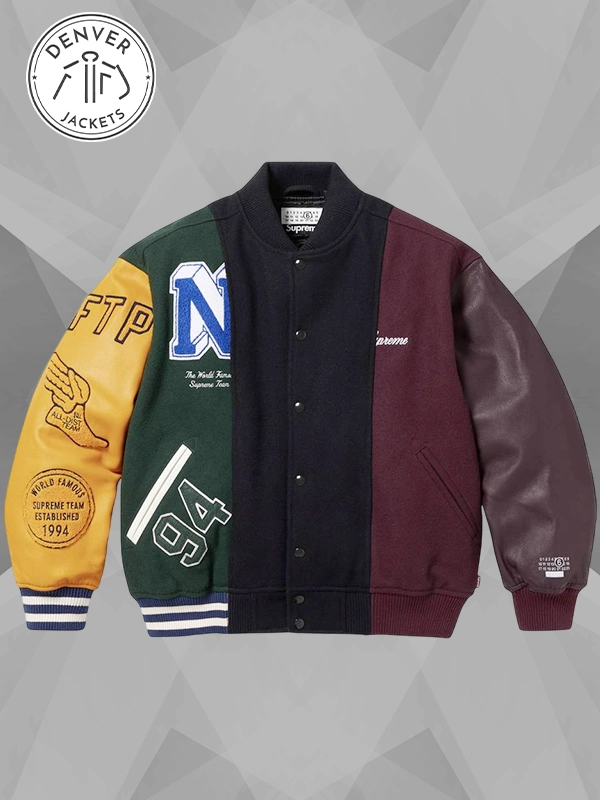 Supreme x MM6 Maison Margiela Split Varsity Jacket