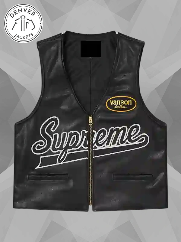 Supreme x Vanson Leathers Spider Web Vest