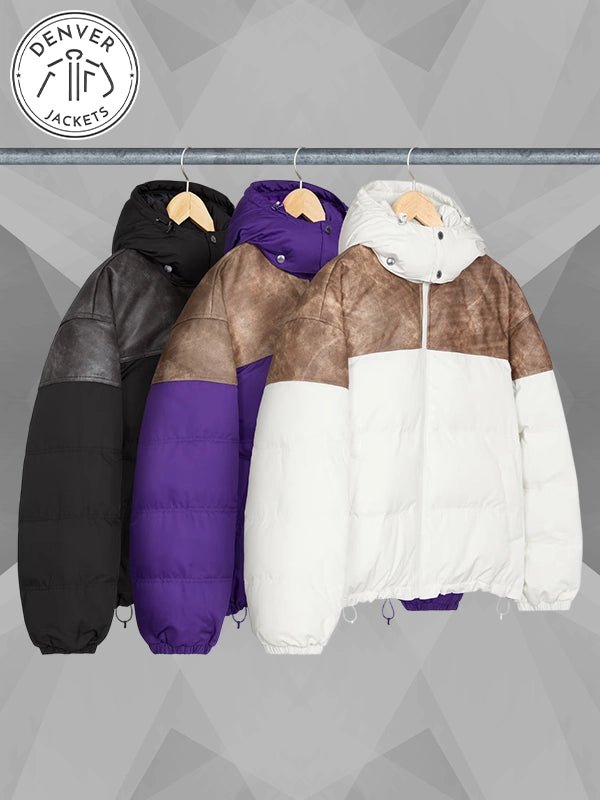 Supreme Leather Yoke Puffer Jacket