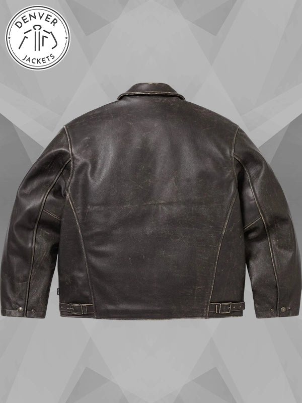 Supreme Schott Distressed Brown Leather Jacket