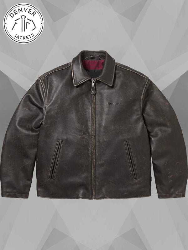 Supreme Schott Leather Jacket Brown