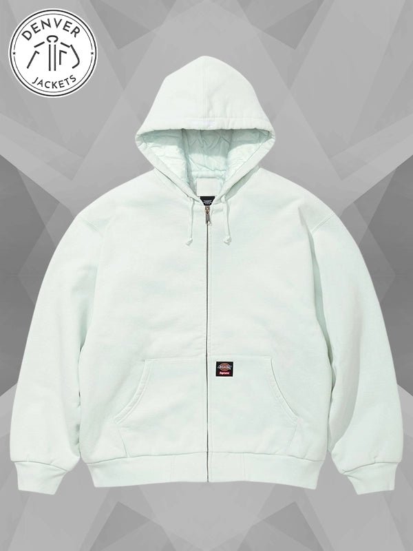 Supreme x Dickies Quilted Lined Zip Up Hooded Sweatshirt Light Blue