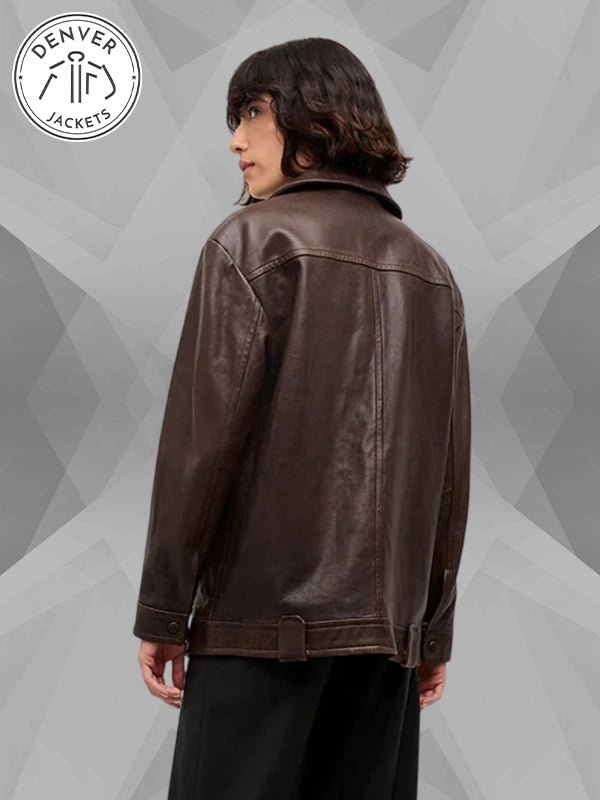 Thandie Leather Jacket Veronica Beard