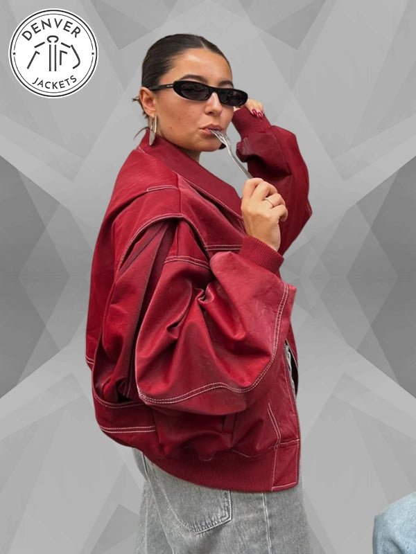 The Room Antwerp Red Bomber Jacket