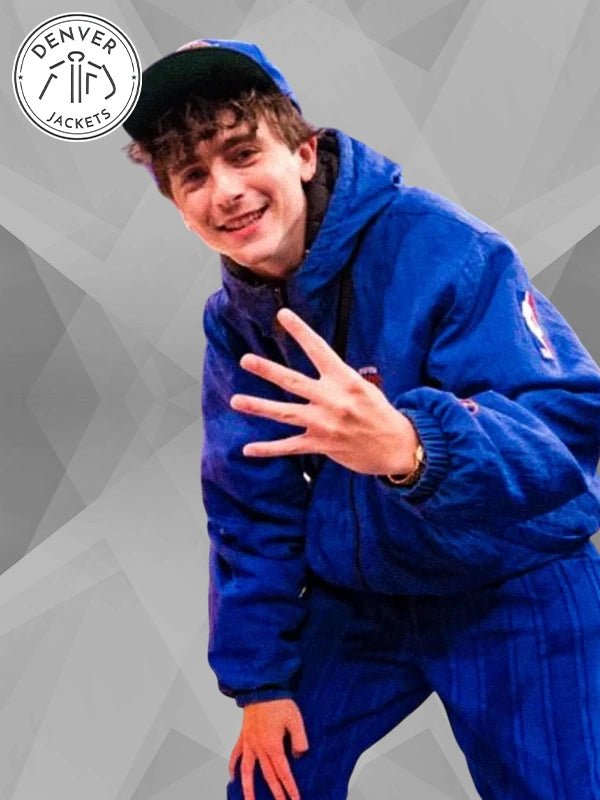 Timothee Chalamet Knicks Blue Hooded Jacket