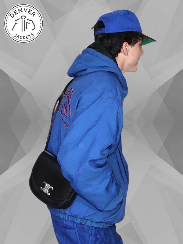Timothee Chalamet Knicks Jacket Blue