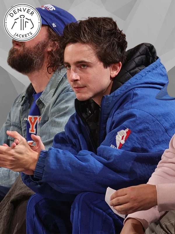 Timothee Chalamet NY Knicks Blue Jacket