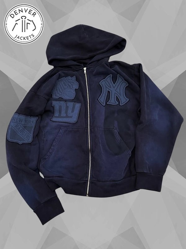 Travis Scott Cactus Jack All Leagues Zip Up Hoodie Blue