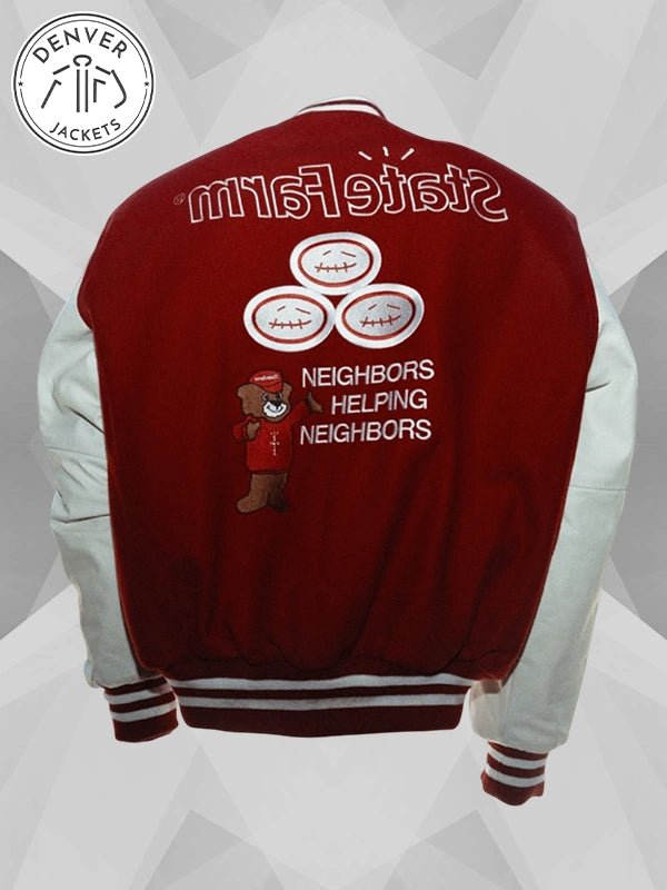 Travis Scott Cactus Jack x State Farm Varsity Jacket Red
