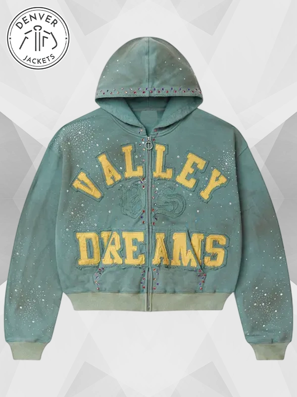 Vale Forever Bank Zip Up Hoodie Dark Mint