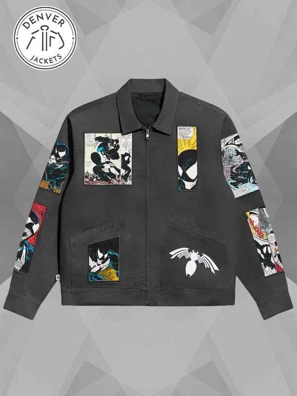 Venom Eddie Brock Black Harrington Jacket