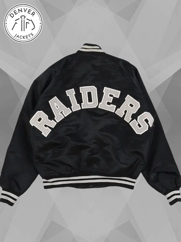Vintage 90s Raiders Black Bomber Jacket