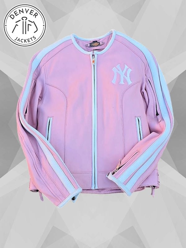 Vintage Igalaseries NY Leather Biker Jacket Pink