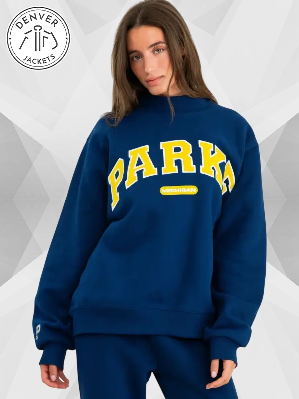 Women parke x 47 michigan mockneck sweatshirt