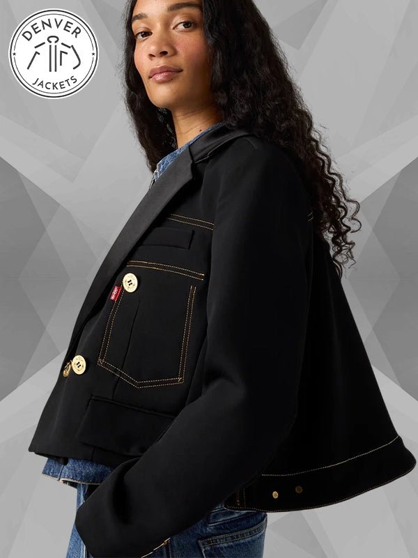 Women s Levi s x sacai Denim Metelasse Twill Black Jacket