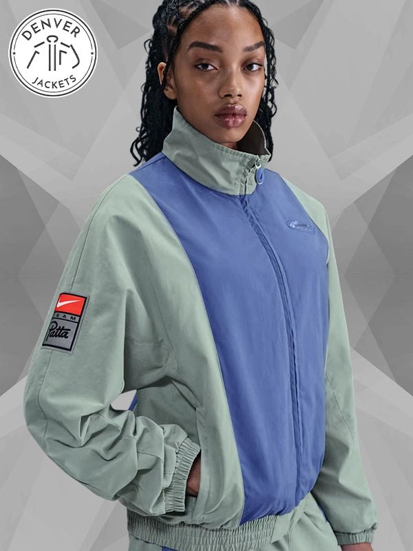 Women s Nike x Patta Track Jacket Grey Blue