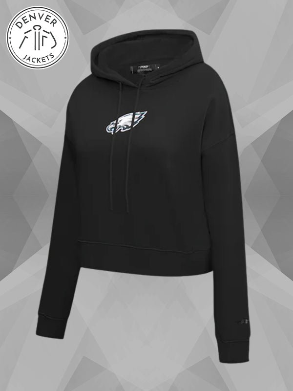 Womens Philadelphia Eagles Pro Standard Cropped Hoodie Black
