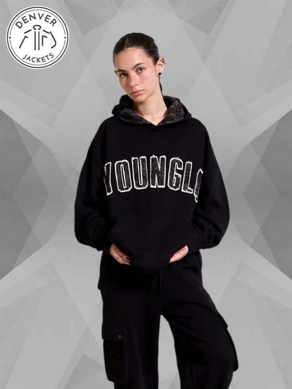 Youngla Black Camo Hoodie Sweatshirt