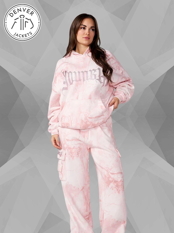 Youngla Camo Hoodie Pink W551
