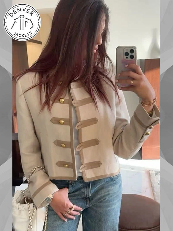 Zara Napoleon Jacket In Beige For Womens