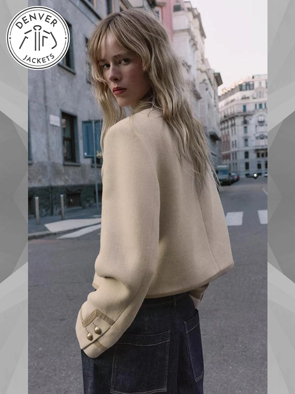Zara Napoleon Jacket In Beige