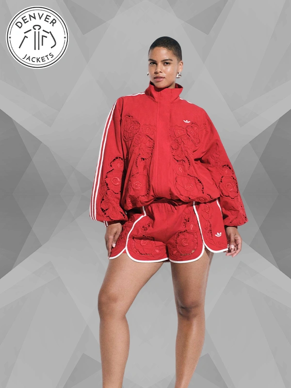 adidas ASOS oversized cutwork Red track jacket