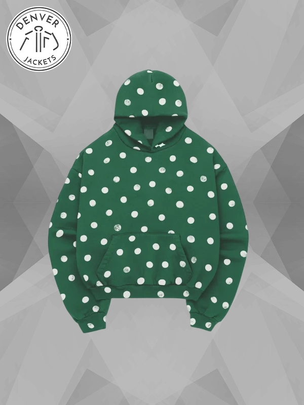 justin bieber polka dot hoodie Green